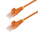 StarTech.com Cable de Red Ethernet CAT6 Delgado sin Enganches Naranja de 50cm - Cable RJ45 Snagless Slim 28AWG - Alambre de Cobr