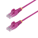 StarTech.com Cable de Red Ethernet CAT6 Delgado sin Enganches Rosa de 2,5m - Cable RJ45 Snagless Slim 28AWG - Alambre de Cobre P