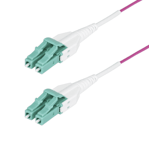 StarTech.com Cable de Fibra Óptica Multimodo OM4 LC a LC UPC de 15m - 50/125µm - 40G/100G - Violeta Érica - LOMMF/VCSE - Cable U