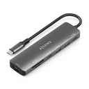 AISENS USB-C Dock 7 en 1, USB-C A, 1x HDMI, 2x USB-A, 1x USB-C, 1x USB-C PD 100W, 1x SD, 1x MicroSD, Gris, 15cm