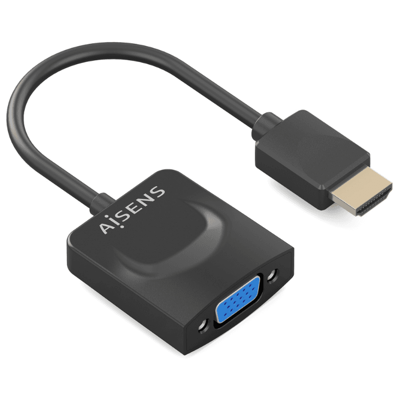 AISENS Conversor HDMI a SVGA, HDMI A/M-SVGA/H, Negro, 15сm