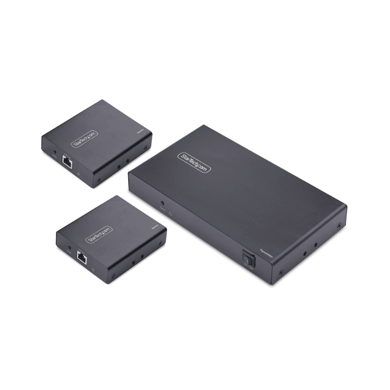StarTech.com Extensor Divisor de 4 Puertos HDMI 4K 60Hz por Cable CAT6 Ethernet - Juego de Distribución 1x2 HDMI con IR y Power 