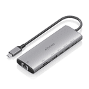 AISENS USB-C Dock 7 en 1, USB-C a 1xHDMI, 1xRJ45, 1xUSB-A 10G, 2xUSB-C 10G, 1xSD, 1xMicroSD, Gris, 20cm
