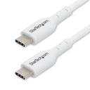 StarTech.com Paquete de 2 Cables USB-C de Carga de 1m - Cable USB Tipo C Cargador para Portátiles - USB 2.0 - PD 60W 3A - Recubr