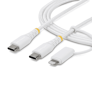 StarTech.com Cable de Carga USB-C de 1m con Adaptador Lightning - Cable Cargador USB Tipo C - 30W/60W(3A) - Cable Tipo C Certifi