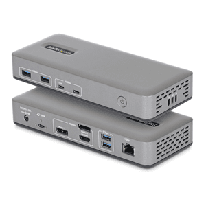 StarTech.com Docking Station USB-C de 3 Monitores DisplayPort/HDMI - 4K60Hz - Ethernet 1GbE - PD de 100W para Carga de Portátile