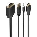 AISENS Cable Conversor SVGA+Audio a HDMI, SVGA/M+Jack 3.5/M+USB-A/M-HDMI A/M, Negro, 1.5m