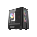 XYZ ATOM, Cristal Templado, Malla, 3x Pulsar 120mm A-RGB, PWM, Tipo C, M-ATX, Negra