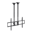 TooQ Soporte de Techo Extensible con doble mástil para Pantallas 60”-120", Negro