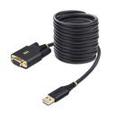 StarTech.com Cable Adaptador USB a Serie de Módem Nulo de 3m - Retención COM - Tornillos Intercambiables DB9 - USB a RS232 - Ser