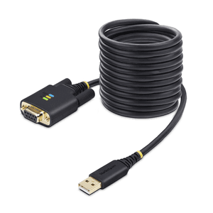 StarTech.com Cable Adaptador USB a Serie de Módem Nulo de 3m - Retención COM - Tornillos Intercambiables DB9 - USB a RS232 - Ser