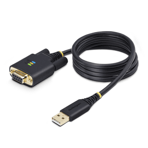 StarTech.com Cable Adaptador USB a Serie de Módem Nulo de 1m - Retención COM - Tornillos Intercambiables DB9 - USB a RS232 - Ser
