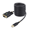 StarTech.com Cable Adaptador USB a Serie de 3m - Retención COM - FTDI - USB a DB9 RS232 Serial - Tornillos Intercambiables - Pro