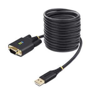StarTech.com Cable Adaptador USB a Serie de 3m - Retención COM - FTDI - USB a DB9 RS232 Serial - Tornillos Intercambiables - Pro