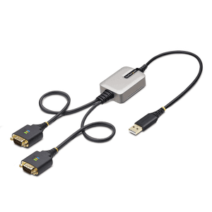 StarTech.com Cable Adaptador USB a 2 Puertos Serie de 60cm - Cable Conversor USB a Serial - Retención COM - FTDI - Protección ES