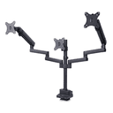 StarTech.com Soporte de Escritorio para 3 Monitores VESA 75x75/100x100 de 27 Pulgadas - Grommet o Abrazadera en C - Ajuste sin H