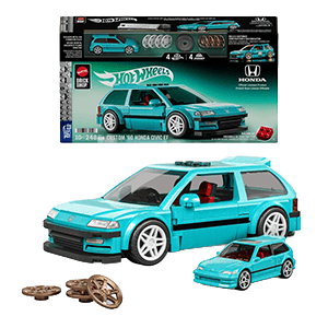 Set de Construccion Hot Wheels Speed Series Mattel Brick Shop Building Set 1/32 Custom 90 Honda Civic EF