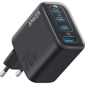 Anker Zolo Charger 70W 4 puertos, cargador Negro