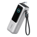 Anker Power Bank 25000 mAh, 165W, USB-C,  Cable Retractil, Plata