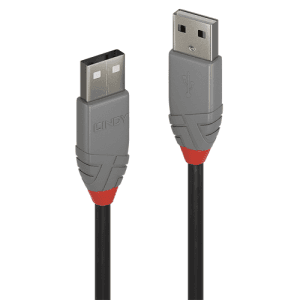 Lindy 36691 cable USB USB 2.0 0,5 m USB A 0,48 Gbit/s Negro, Gris
