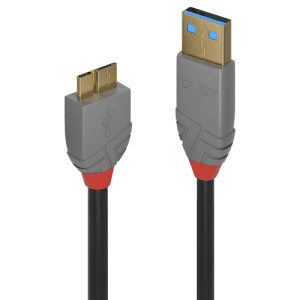 Lindy 36765 cable USB USB 3.2 Gen 1 (3.1 Gen 1) 0,5 m USB A Micro-USB B 5 Gbit/s Negro