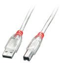 Lindy 41750 cable USB USB 2.0 0,2 m USB A USB B 0,48 Gbit/s Transparente