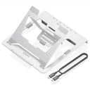 AISENS Soporte de Sobremesa Ajustable para Portatil / Tablet con USB-C Docking 7 en 1, Gris