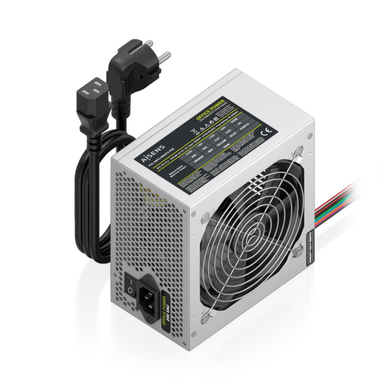 AISENS Fuente Alimentacion ATX 500W con Cable de Alimentacion OEM, Plata