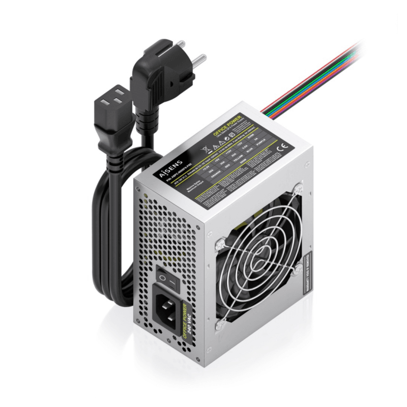 AISENS Fuente Alimentacion SFX 500W con Cable de Alimentacion OEM, Plata