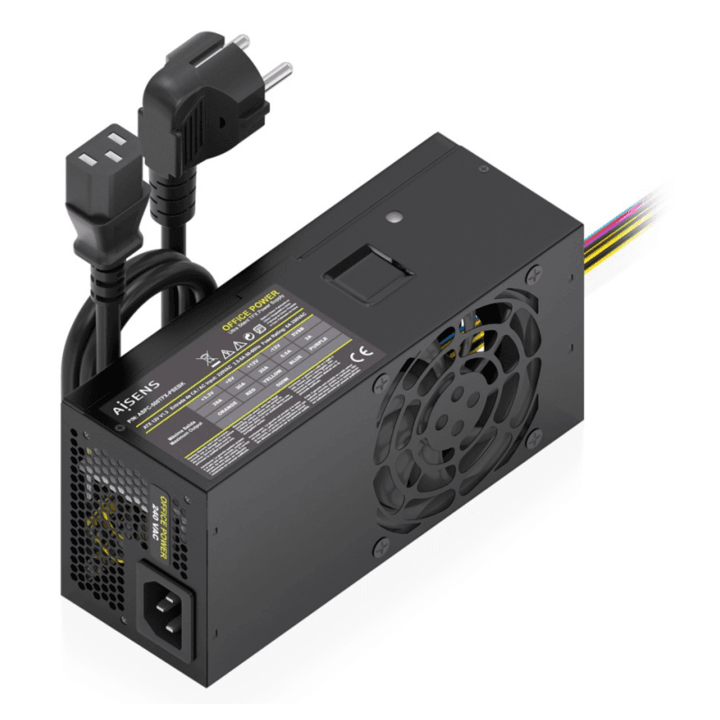 AISENS Fuente Alimentacion TFX 500W con Cable de Alimentacion OEM, Negra