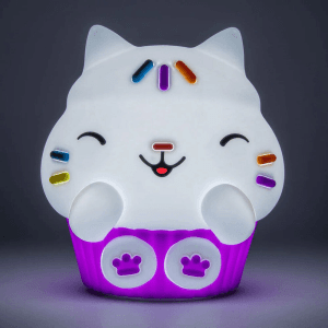 Luz silicona recargable SquishyGlo Cakey Cat La casa de muI±ecas de Gabby