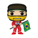 Figura POP: Racing Ayrton Senna con bandera Brasileña