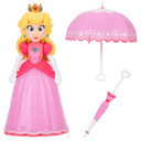 Super Mario The Galaxy Movie Princess Peach Figura de acción de 5" / 12.7cm con accesorios de paraguas cerrado, oficialmente por