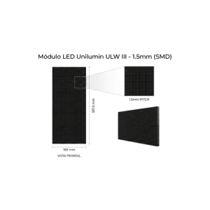 UNILUMIN MODULE 150X3375 FOR CABINET ULW III 15 LED SDM 3IN1 SIZE 600X3375 MM BRIGHTNESS 600 NITS REFRESH RATE 3840HZ MAINT