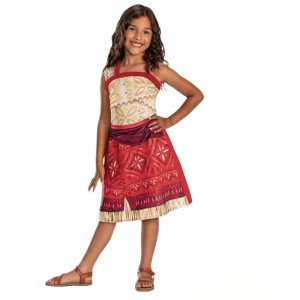 Disney Moana 2 Disfraz elegante de Moana 2 de Disney para niños, disfraz oficial con licencia de Moana, detalles estampados intr