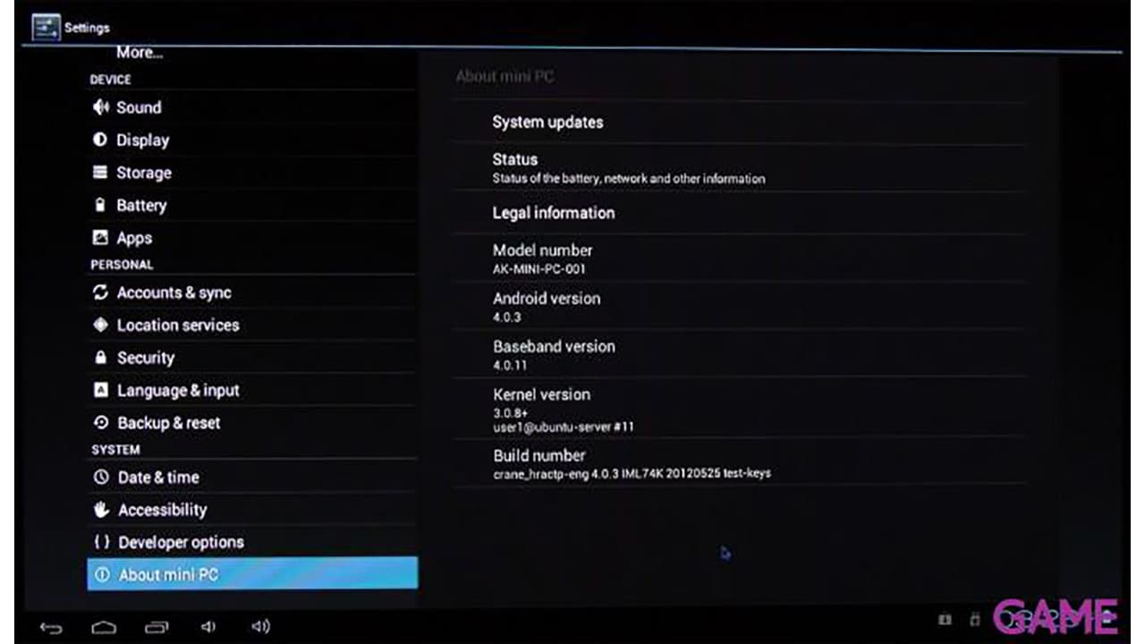 Mini PC para Android 4.0