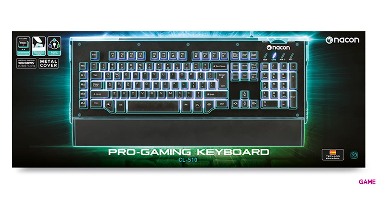 Nacon CL-510 Led Azul Spanish Layout - Teclado Gaming