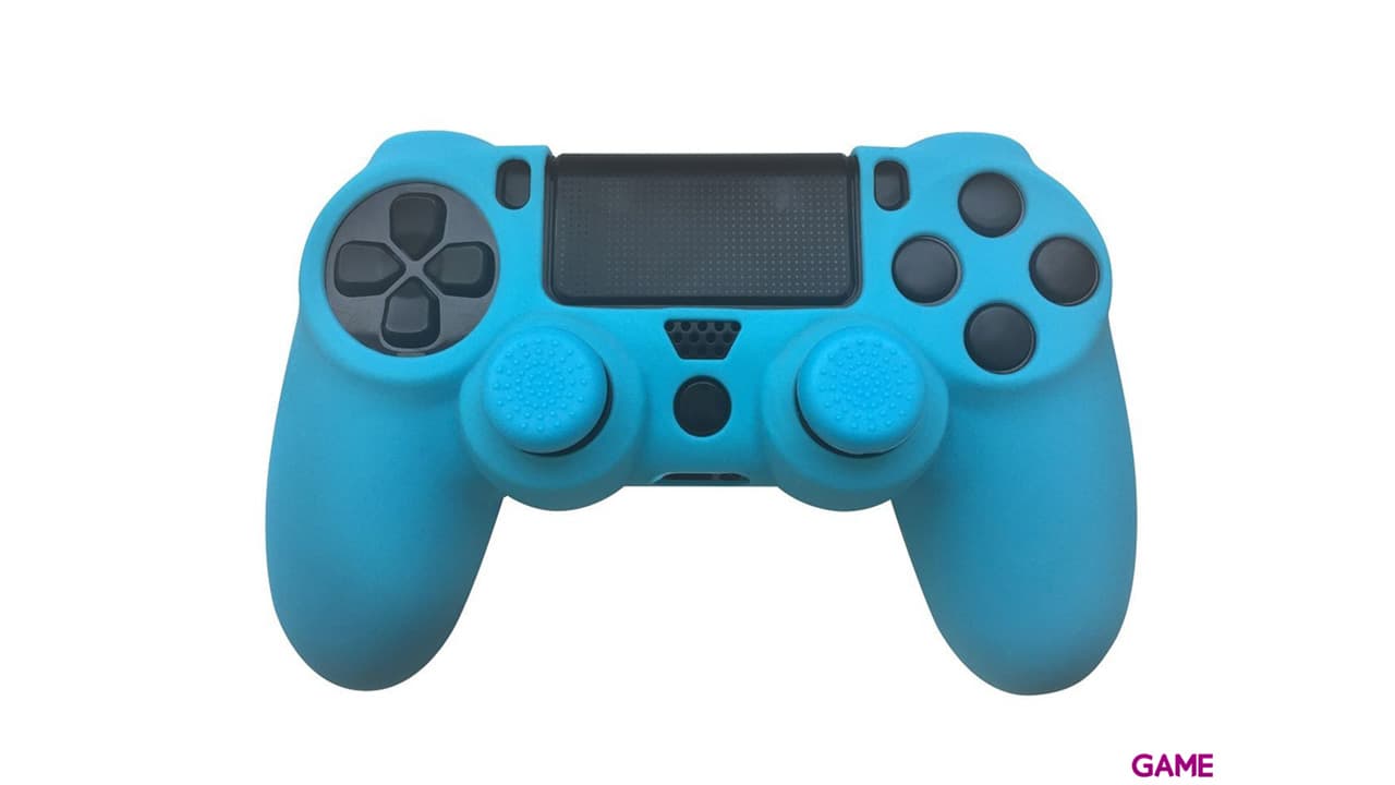 Funda Silicona Azul + Grips Mando PS4
