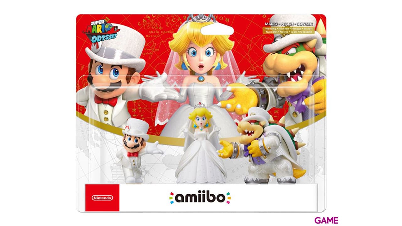 Pack 3 amiibo Mario Odyssey - Mario, Peach y Bowser