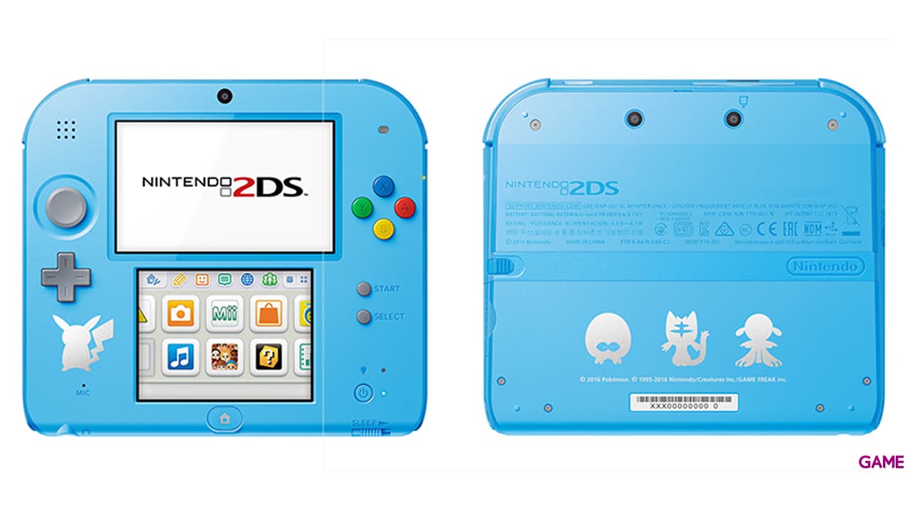 Nintendo 2DS Azul Pokemon Sol-Luna