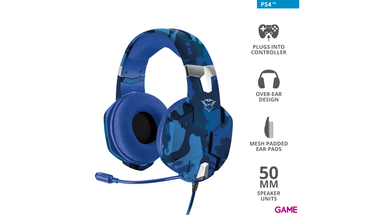 Trust GXT322B Carus Camo Azul PC - PS5 - PS4 - XBOX - Switch - Auriculares Gaming