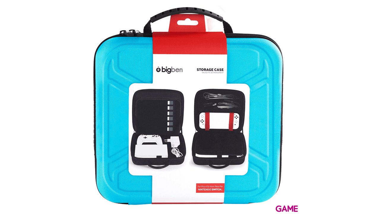 Funda Maletín Semirrígida Azul para Nintendo Switch y Accesorios