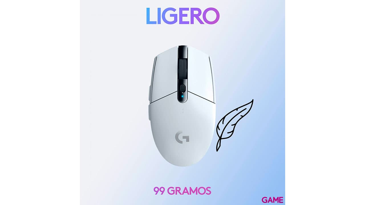 Logitech G305 Blanco LIGHTSPEED Wireless 12000 DPI Ambidiestro - Raton Gaming