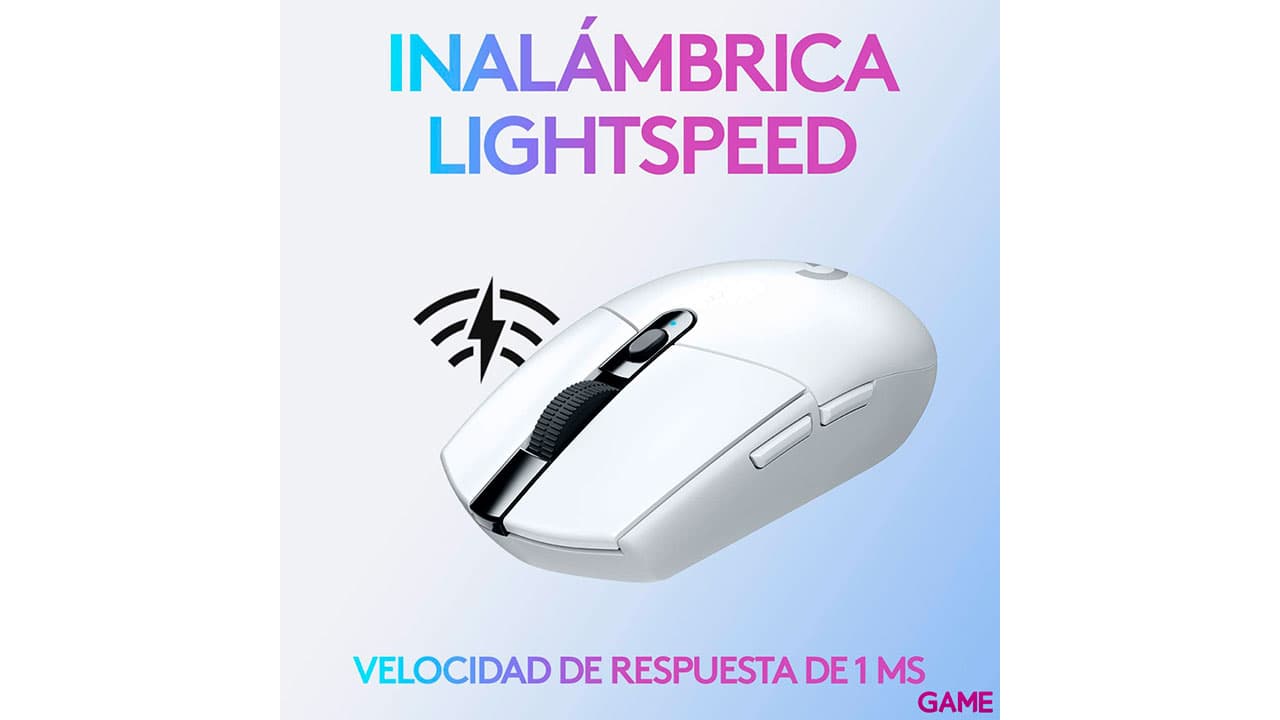 Logitech G305 Blanco LIGHTSPEED Wireless 12000 DPI Ambidiestro - Raton Gaming
