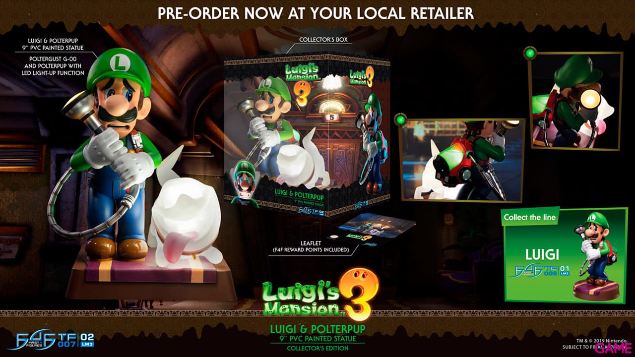 Figura Luigi´s Mansion 3 Luigi & Polterpup Collector´s Edition de 23 cm