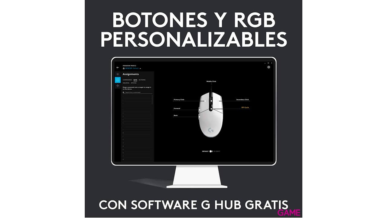 Logitech G203 LIGHTSYNC 2nd Gen Negro RGB 8000 DPI - Raton Gaming