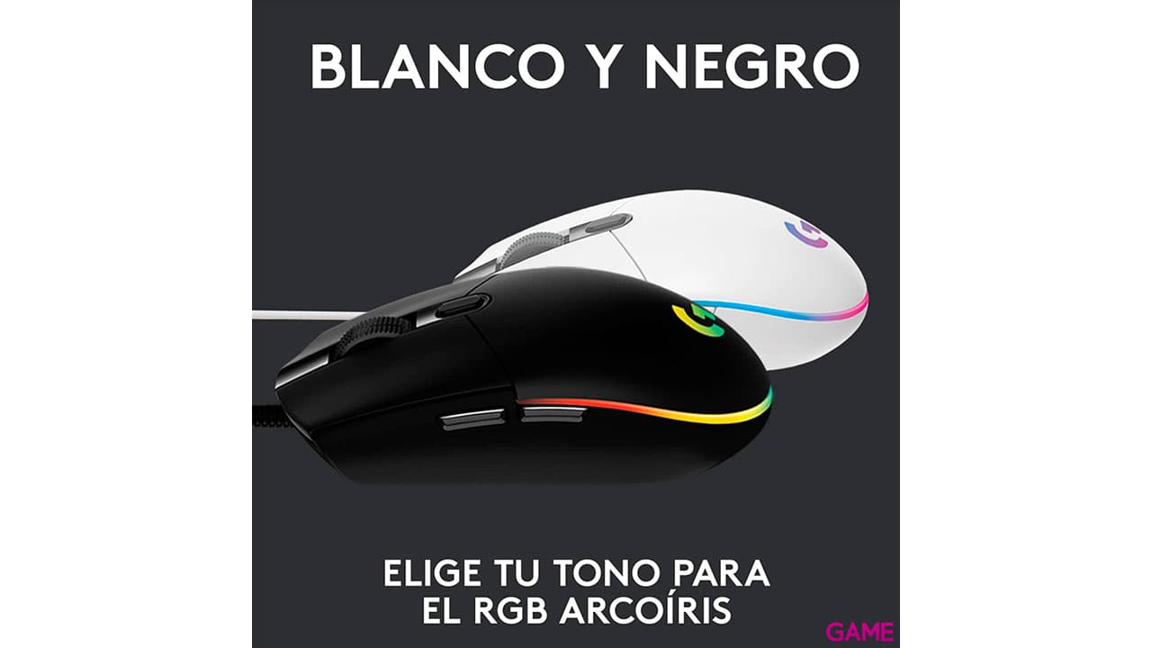 Logitech G203 LIGHTSYNC 2nd Gen Negro RGB 8000 DPI - Raton Gaming