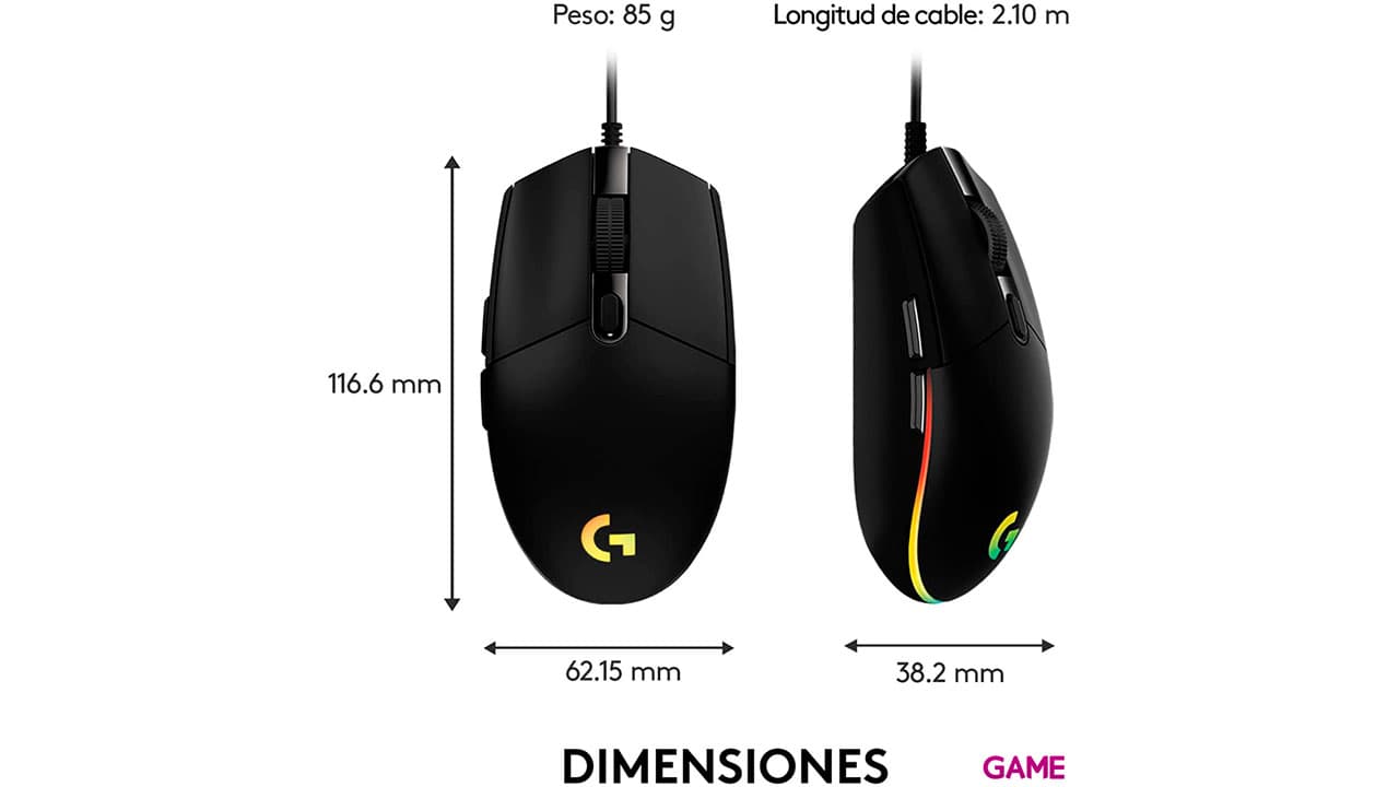 Logitech G203 LIGHTSYNC 2nd Gen Negro RGB 8000 DPI - Raton Gaming