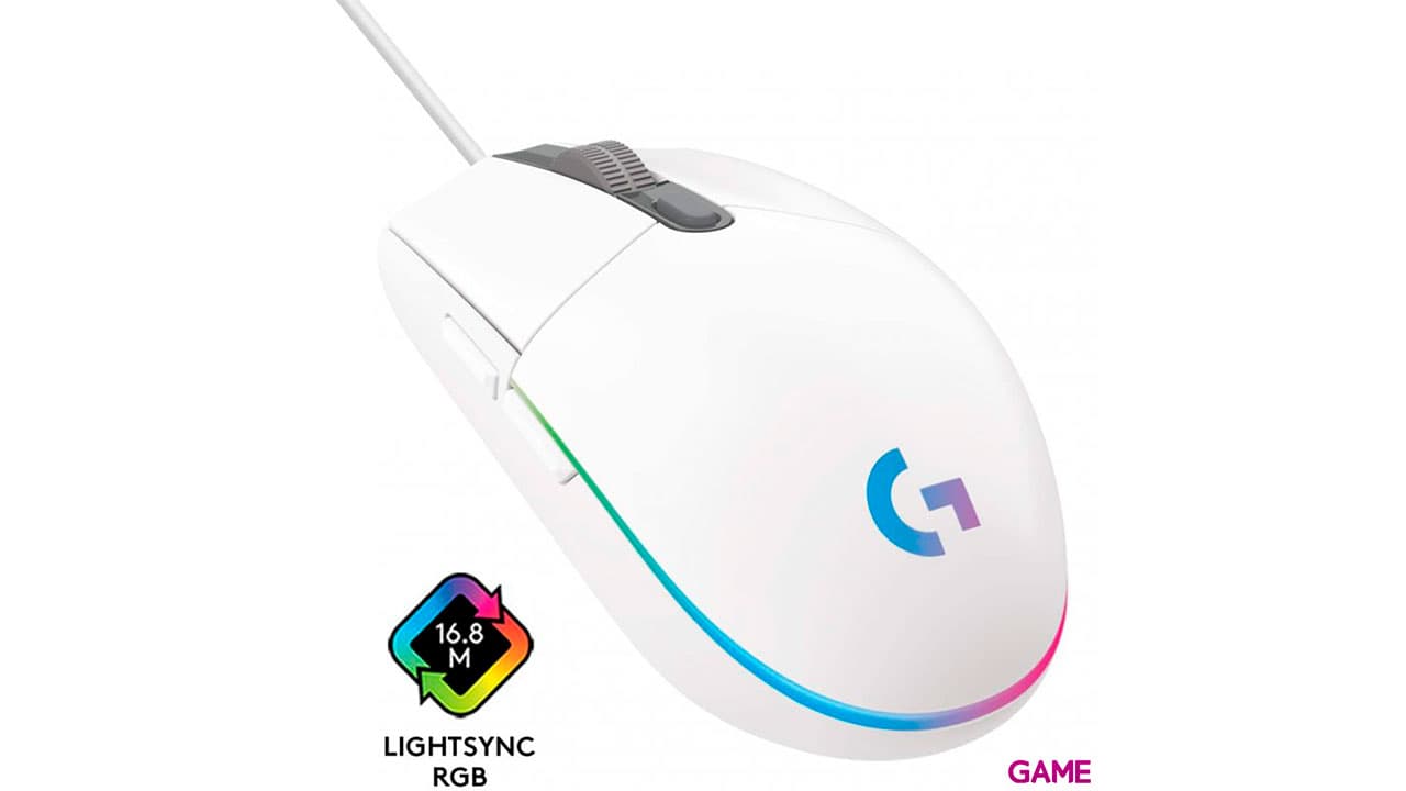 Logitech G203 LIGHTSYNC 2nd Gen Blanco RGB 8000 DPI - Raton Gaming
