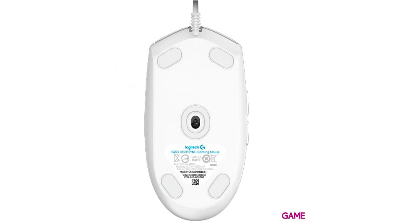 Logitech G203 LIGHTSYNC 2nd Gen Blanco RGB 8000 DPI - Raton Gaming